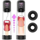 Bomba de alargamiento de pene con vibración y succión automática con funda interior en forma de rosa